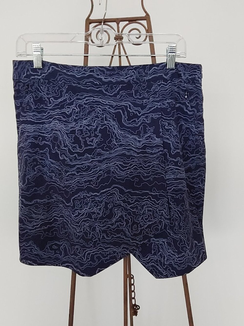 Krimsom Klover Skort Golf Tennis Pickleball Dk Blue White Swril Print M